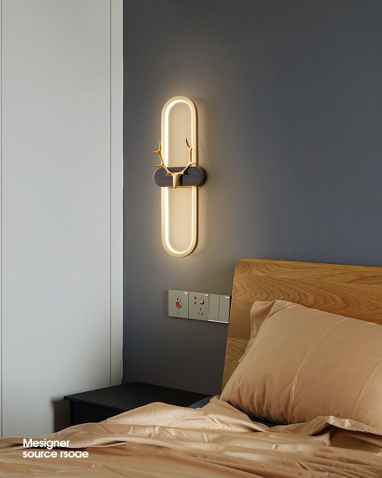 Copper Antlers Wall-Mounted Light Metal Wall Light Sconces for Bedroom