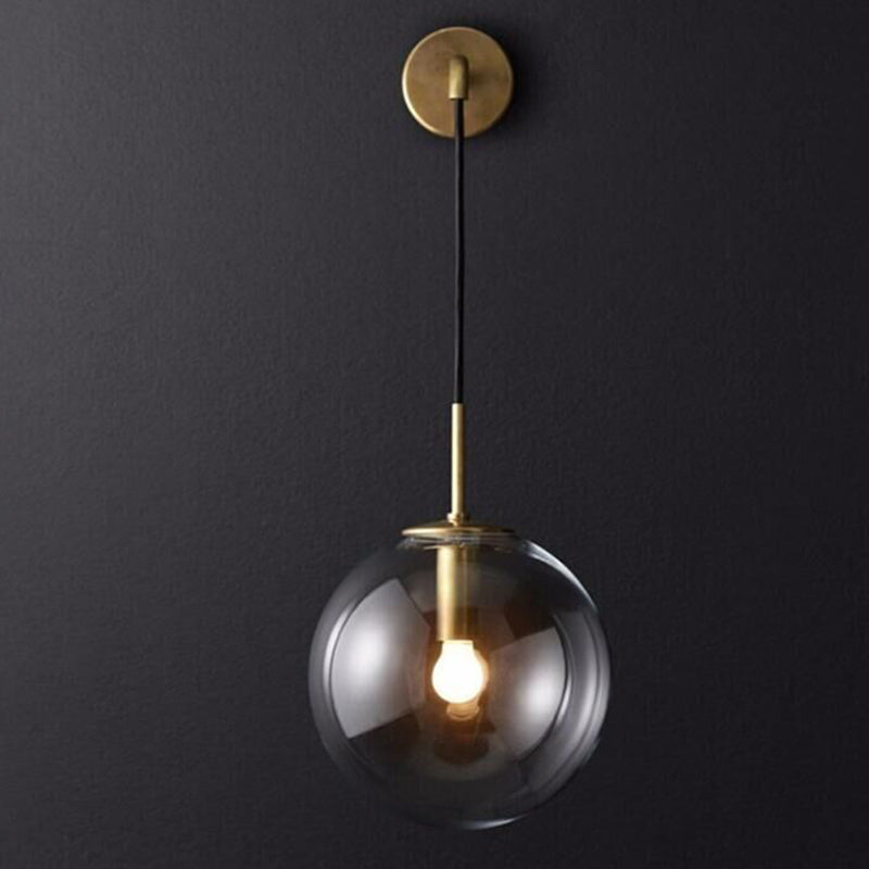Lumières Globe Sconce Lights Industrial Blown Blown 1-Light Murding Lights in Gold and Black