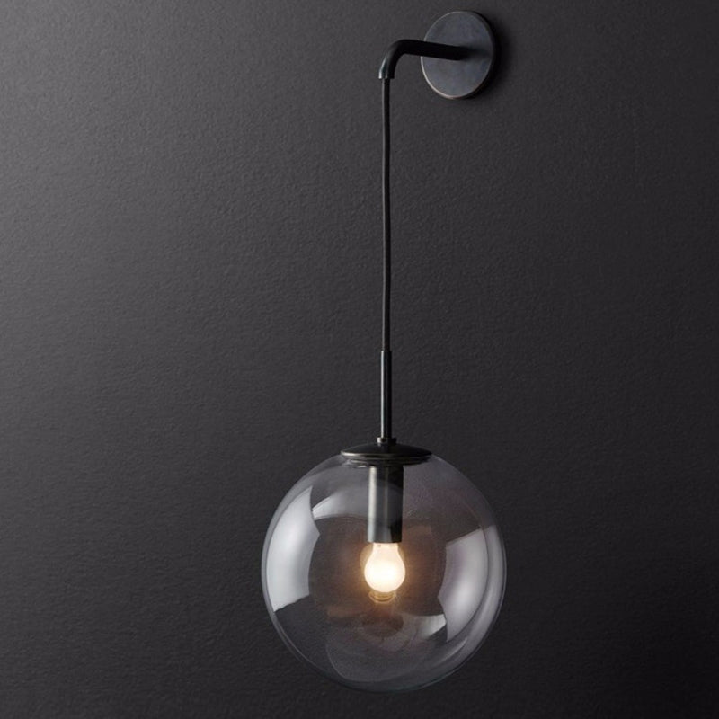 Lumières Globe Sconce Lights Industrial Blown Blown 1-Light Murding Lights in Gold and Black