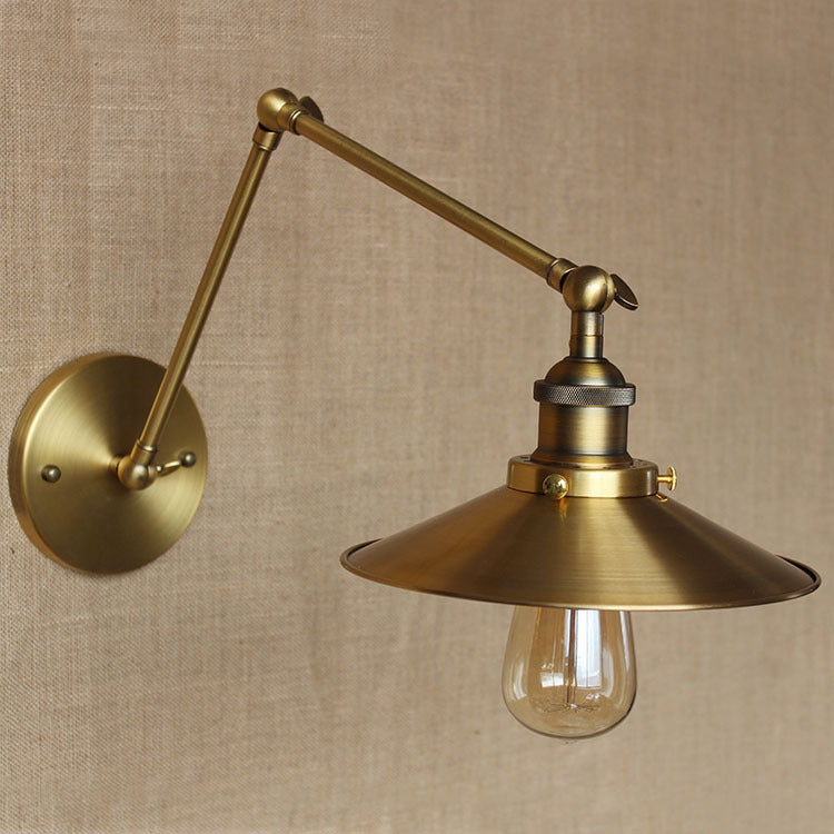 Industrielle Scheune Schwung Arm Saftleuchten Metall 1-Licht-Wandlampe in Chrom und Schwarz