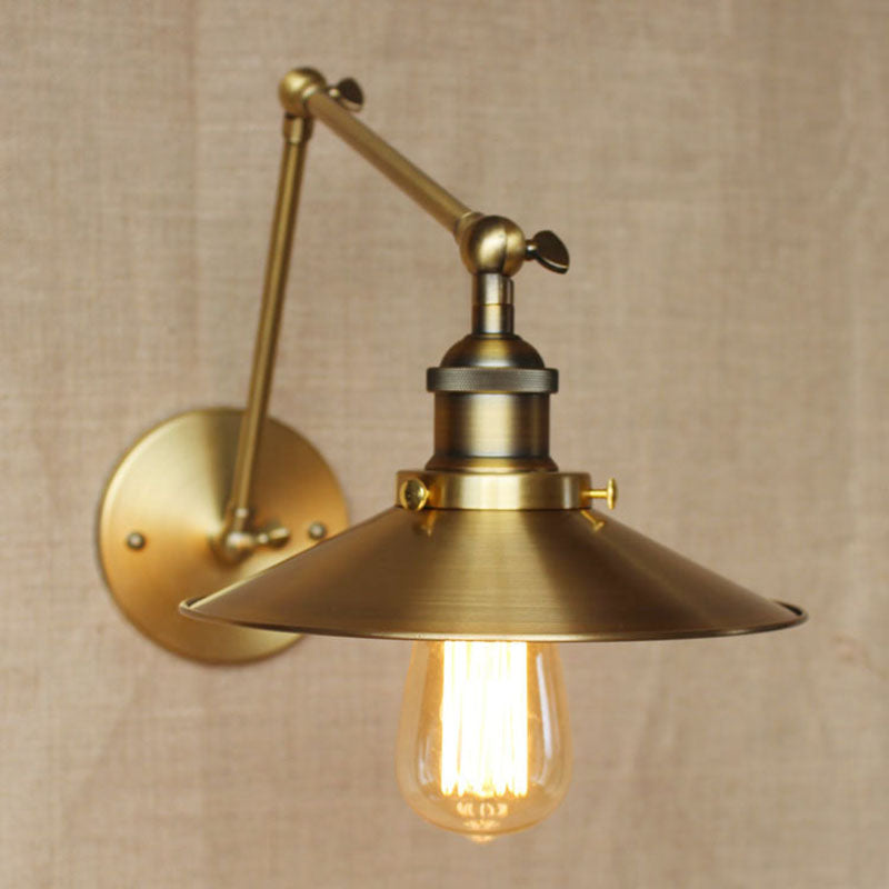 Industrielle Scheune Schwung Arm Saftleuchten Metall 1-Licht-Wandlampe in Chrom und Schwarz