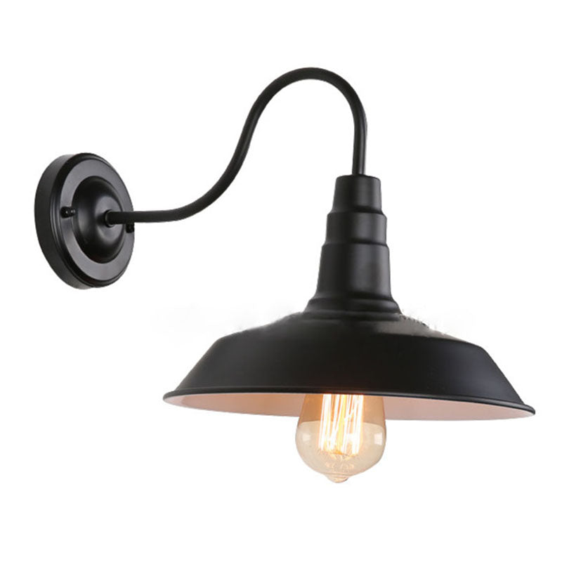 Wölbende Wandleuchte leichte industrielle Eisen 1-Licht-Wandbeleuchtung in Schwarz