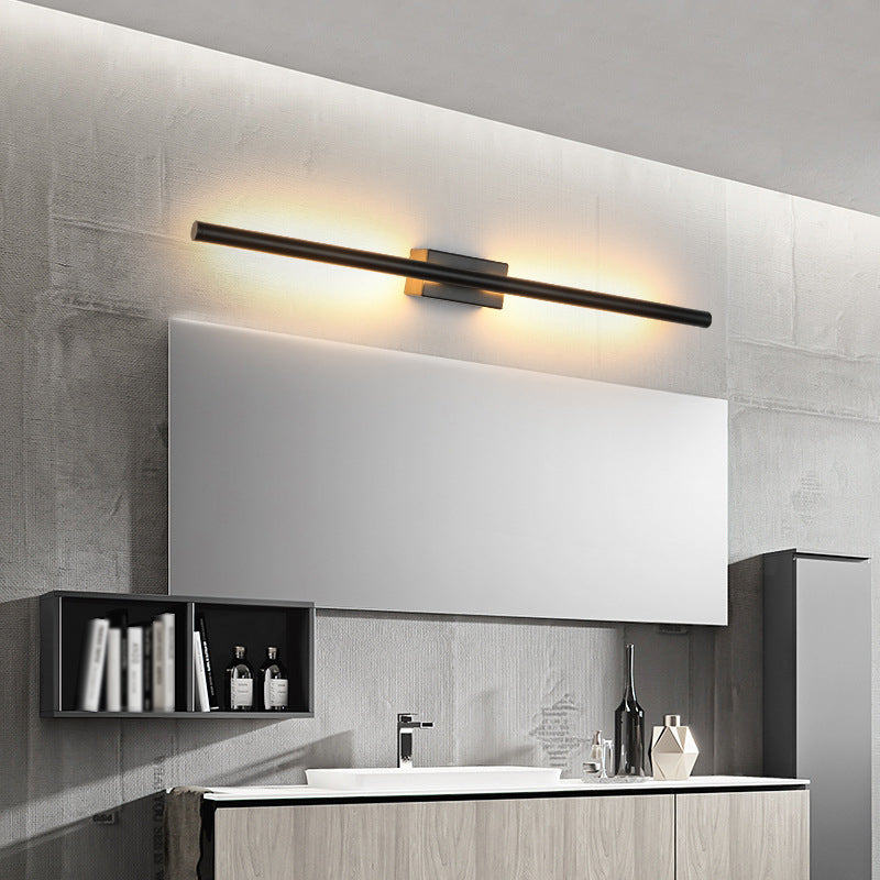 Sconce da parete lineare a 1 luce moderna moderna illuminazione da parete in vetro in stile semplice in nero