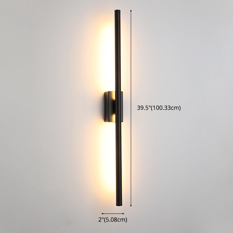 Sconce da parete lineare a 1 luce moderna moderna illuminazione da parete in vetro in stile semplice in nero