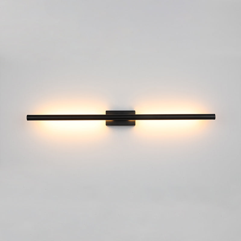 Sconce da parete lineare a 1 luce moderna moderna illuminazione da parete in vetro in stile semplice in nero