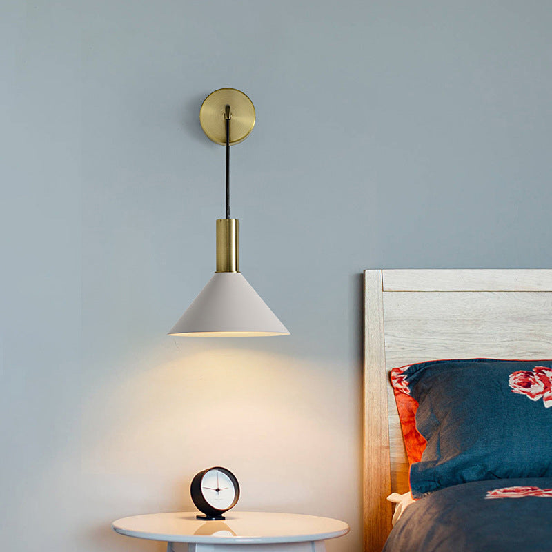 1 Licht lineare und halbe Zylinder Wandleuchte moderne einfache Stilbeleuchtung in Gold