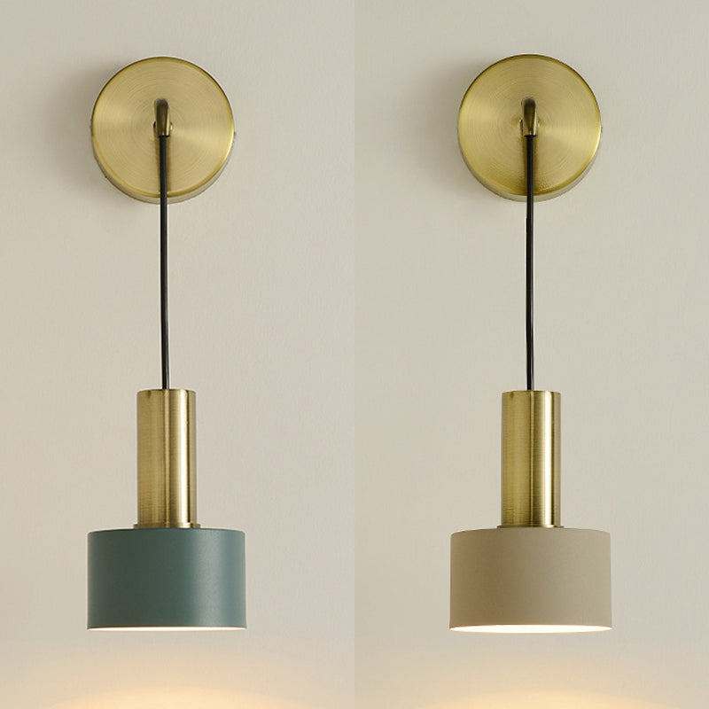 1 Licht lineare und halbe Zylinder Wandleuchte moderne einfache Stilbeleuchtung in Gold