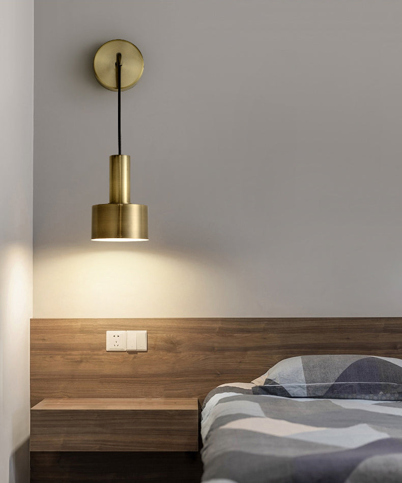 1 Licht lineare und halbe Zylinder Wandleuchte moderne einfache Stilbeleuchtung in Gold