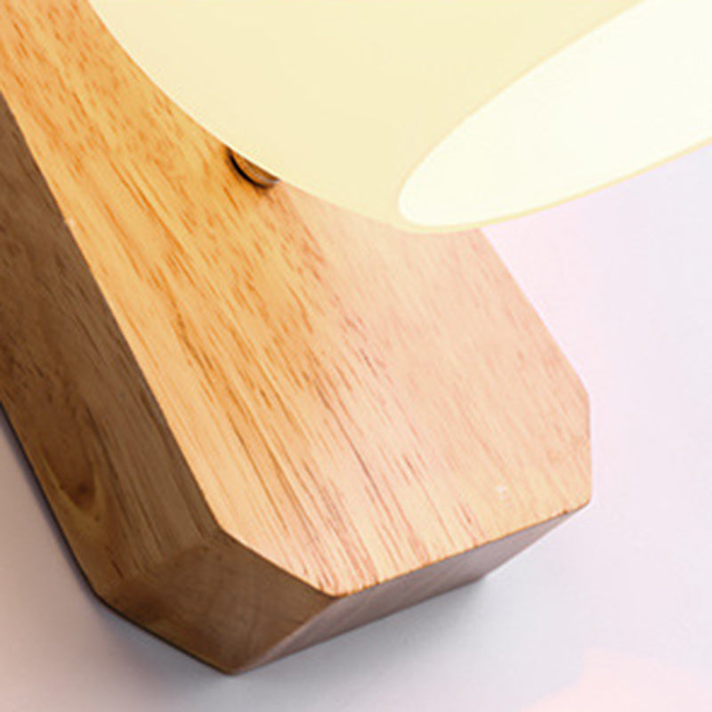 White Glass Wall Lamp in Modern Minimalist Style Wooden Globe Wall Light for Interior Spaces