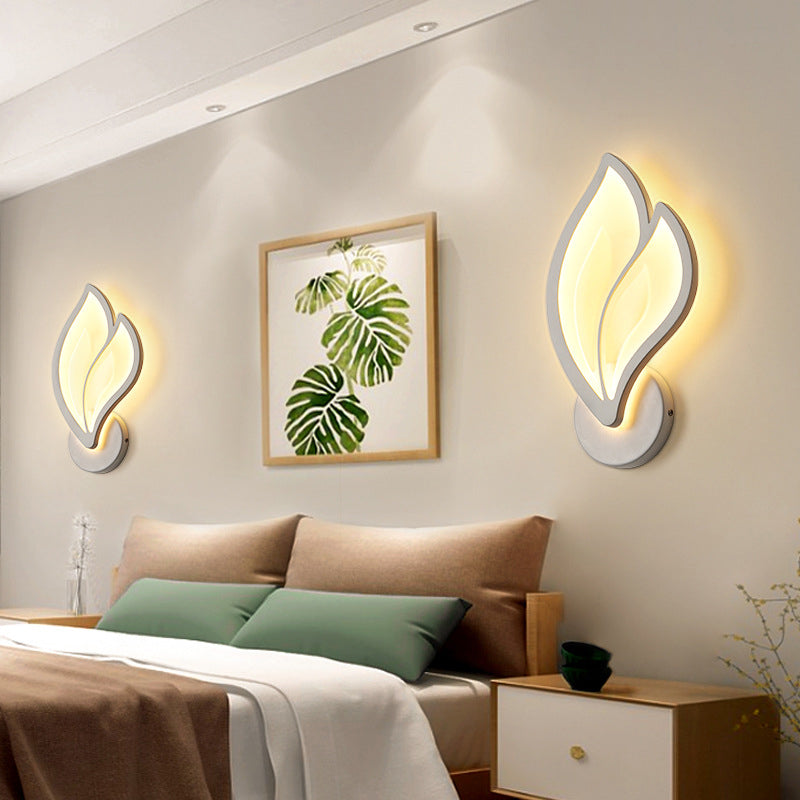 Lámpara de pared LED blanca acrílica en un estilo creativo moderno apliques de pared de hierro forjado para espacios interiores