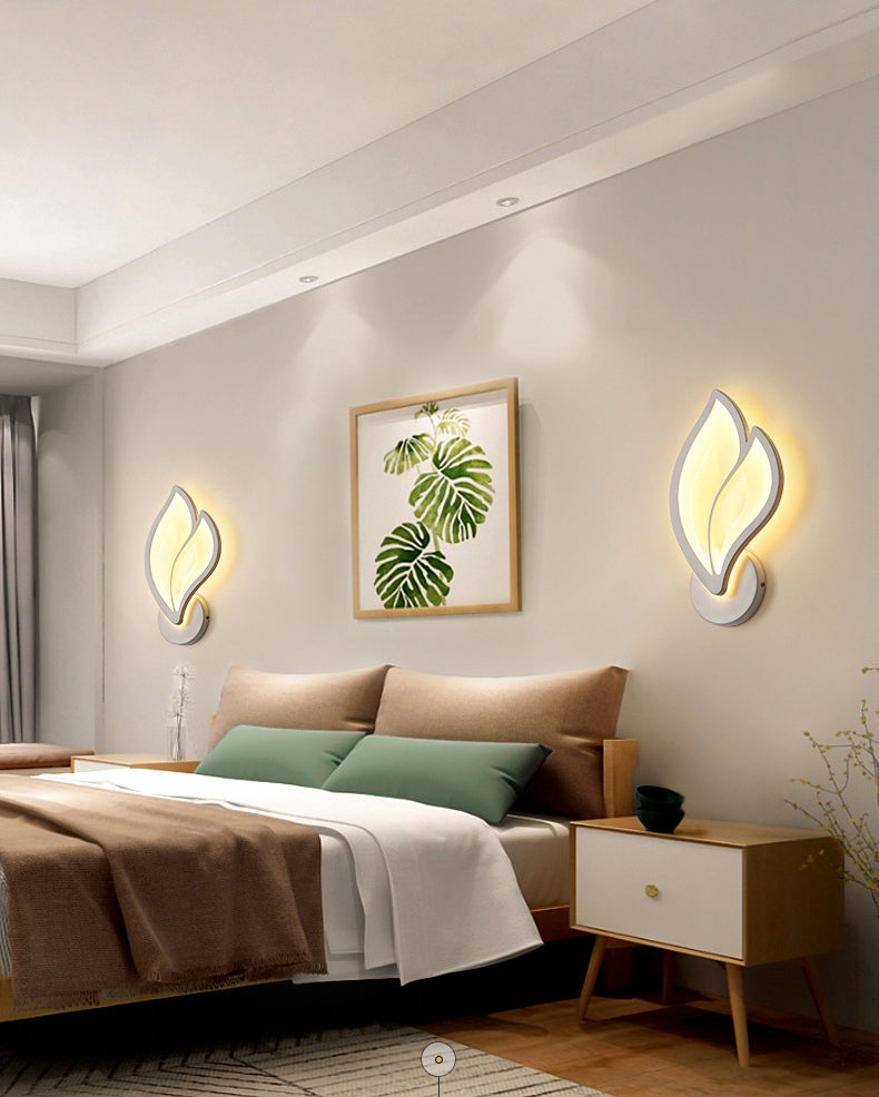 Lámpara de pared LED blanca acrílica en un estilo creativo moderno apliques de pared de hierro forjado para espacios interiores