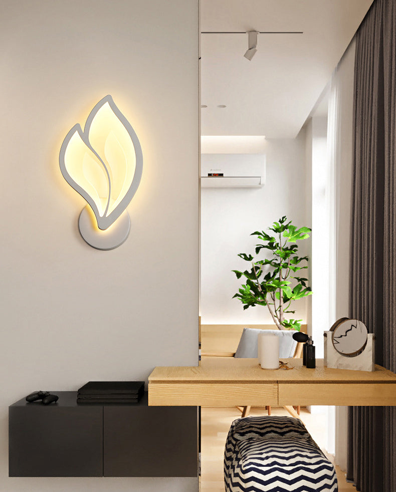 Lámpara de pared LED blanca acrílica en un estilo creativo moderno apliques de pared de hierro forjado para espacios interiores