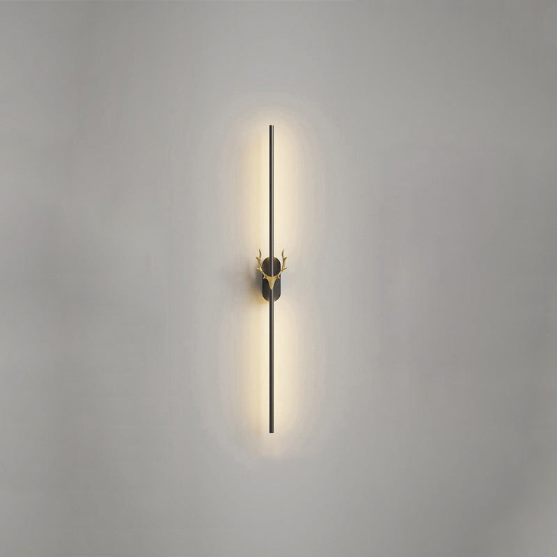 1-licht lineaire schaduwmuur SCONCE Moderne eenvoudige stijl wandverlichting in zwart