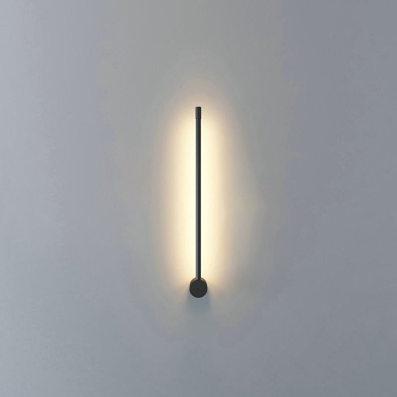 Moderner einfacher Stil Linearer Schatten Wandleuchten Metal 1 Leichte Leuchten im schwarzen Finish