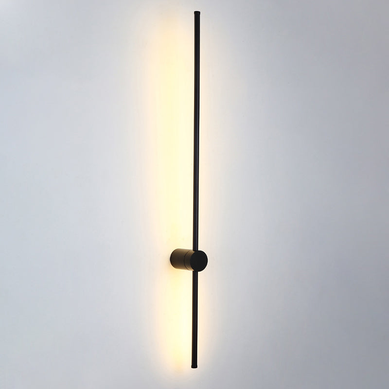 Moderner einfacher Stil Linearer Schatten Wandleuchten Metal 1 Leichte Leuchten im schwarzen Finish