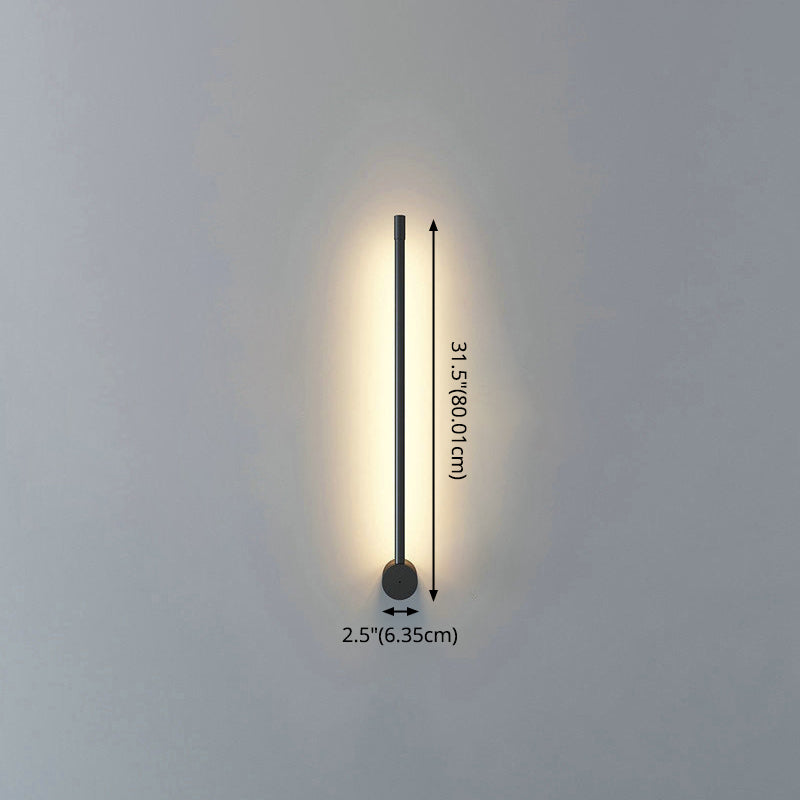 Moderner einfacher Stil Linearer Schatten Wandleuchten Metal 1 Leichte Leuchten im schwarzen Finish