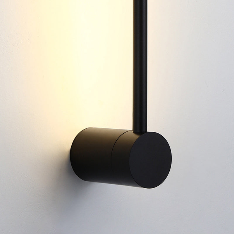 Moderner einfacher Stil Linearer Schatten Wandleuchten Metal 1 Leichte Leuchten im schwarzen Finish