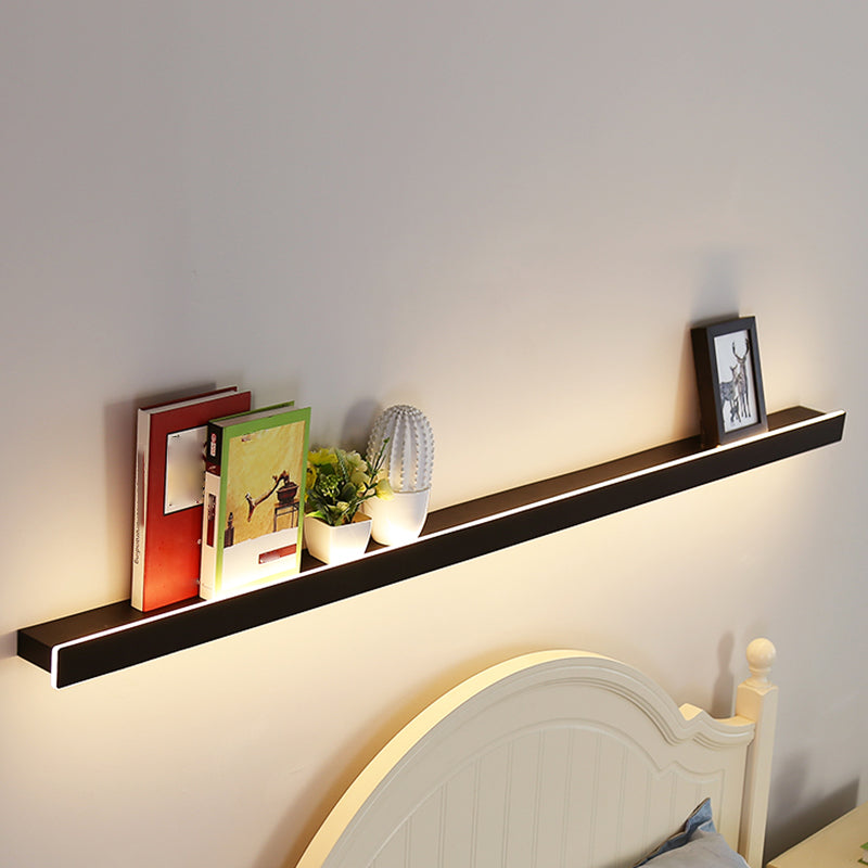 1-licht lineaire schaduwmuur SCONCE Moderne eenvoudige stijl wandverlichting in zwart
