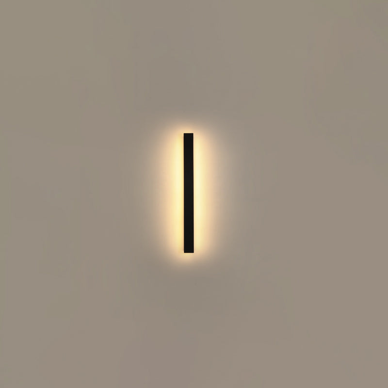 Moderner einfacher Stil Linearer Schatten Wandleuchten Metal 1 Leichte Leuchten im schwarzen Finish