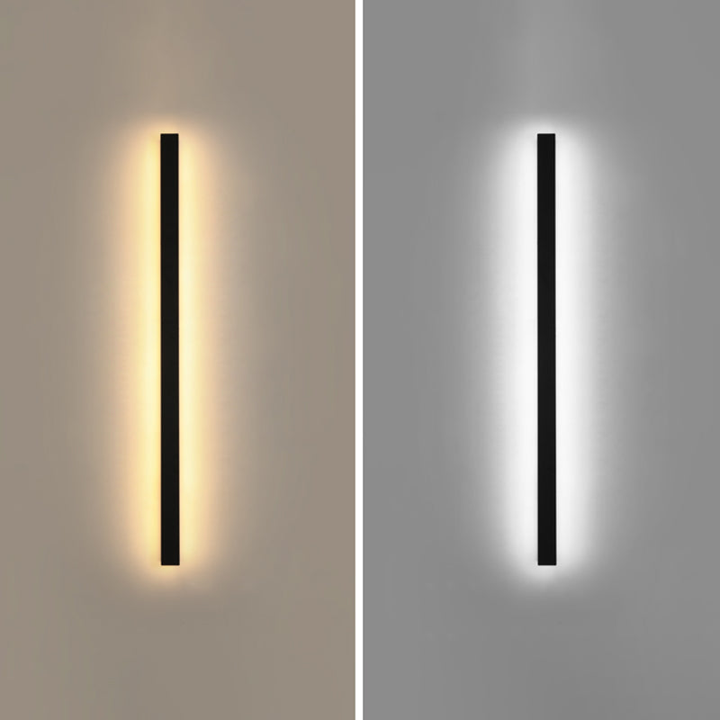 Moderner einfacher Stil Linearer Schatten Wandleuchten Metal 1 Leichte Leuchten im schwarzen Finish