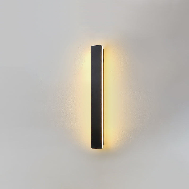 Linear Shade Wall Lighting Modern Simple Style  1 Light Sconce Light in Black Finish