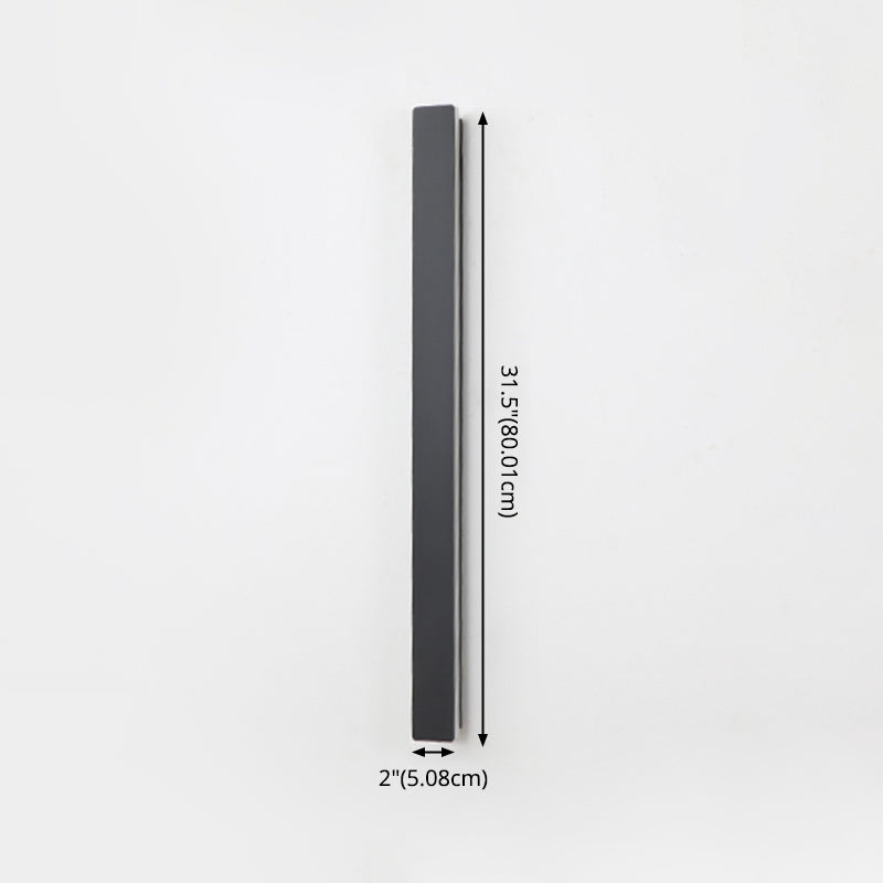 Linear Shade Wall Lighting Modern Simple Style  1 Light Sconce Light in Black Finish