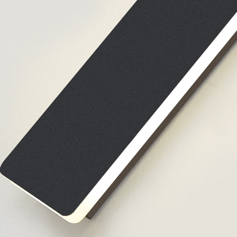 Linear Shade Wall Lighting Modern Simple Style  1 Light Sconce Light in Black Finish