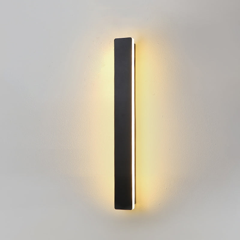 Linear Shade Wall Lighting Modern Simple Style  1 Light Sconce Light in Black Finish
