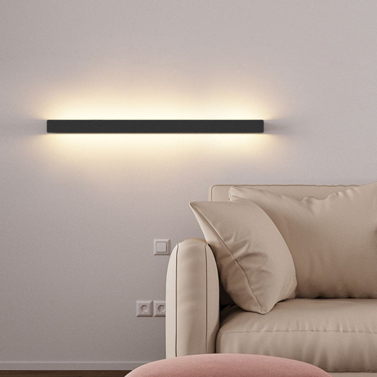 Linear Shade Wall Lighting Modern Simple Style  1 Light Sconce Light in Black Finish