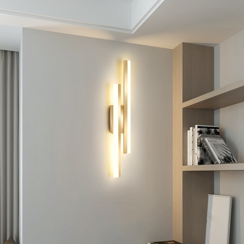 1-LightMulti Linears Shade Wall Sconce Modern Simple Style Wall Lighting in Black