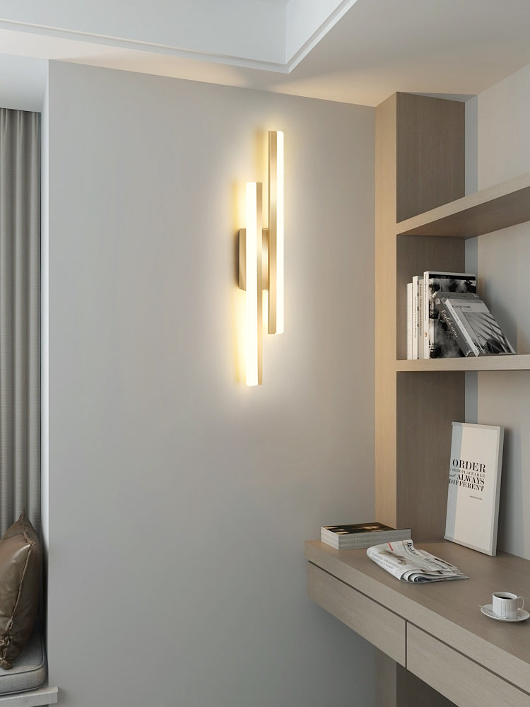 1-LightMulti Linears Shade Wall Sconce Modern Simple Style Wall Lighting in Black