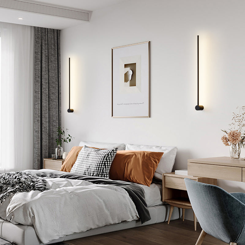 1-licht lineaire schaduwmuur SCONCE Moderne eenvoudige stijl wandverlichting in zwart