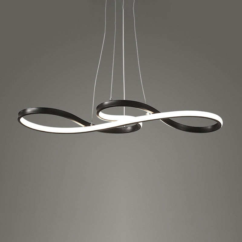 Moderna semplicità a led a pendente a sospensione in alluminio lampada appesa lineare con ombra acrilica