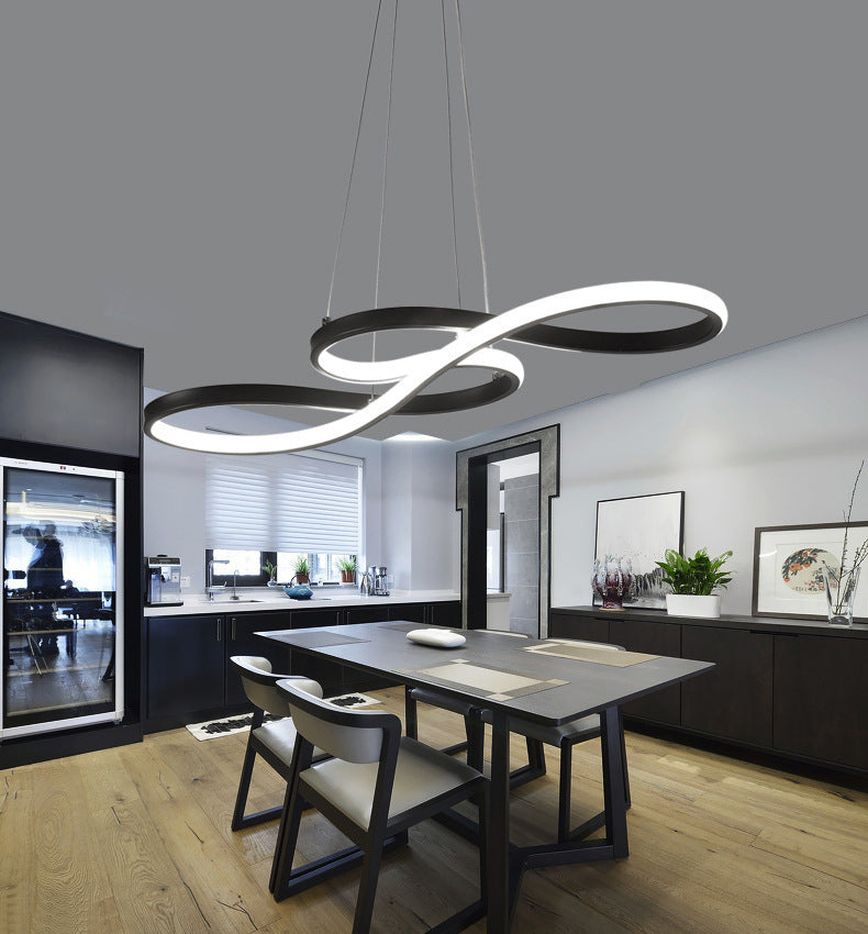 Moderne eenvoud LED hanglamp aluminium lineaire hangende lamp met acryl schaduw