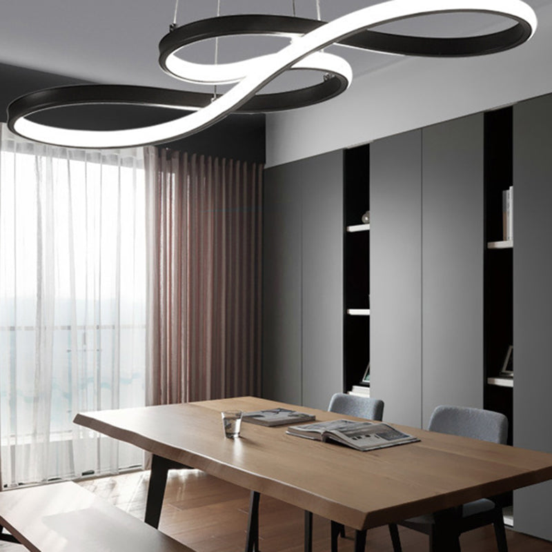 Moderne eenvoud LED hanglamp aluminium lineaire hangende lamp met acryl schaduw