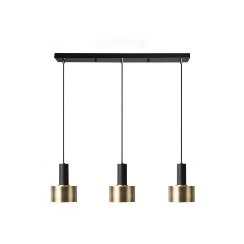 Lampe suspendue noire à 3 légers dans un pendentif en métal de style luxe moderne Lumière en métal pour salle à manger