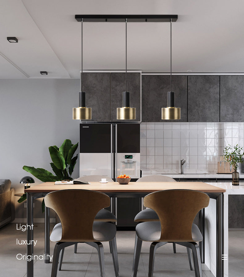 Lampe suspendue noire à 3 légers dans un pendentif en métal de style luxe moderne Lumière en métal pour salle à manger