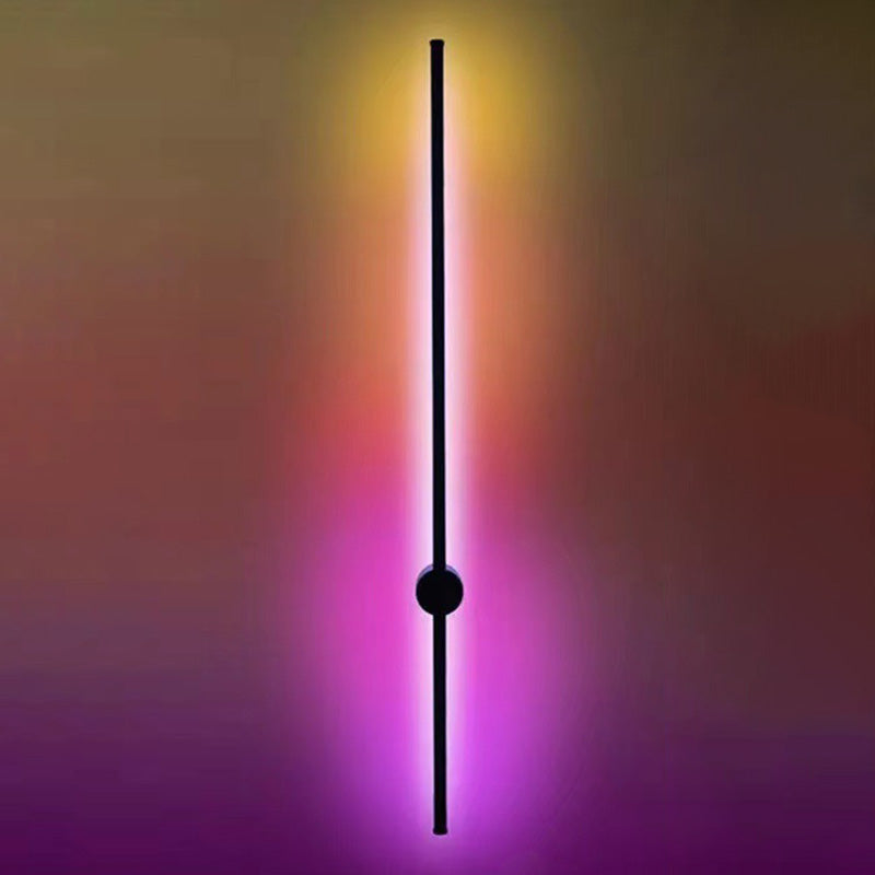 Metallstange Wandmontageleuchte moderne RGB -Leuchtenleuchte in Schwarz