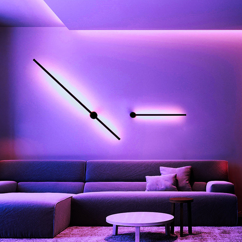 Metallstange Wandmontageleuchte moderne RGB -Leuchtenleuchte in Schwarz