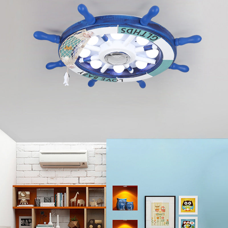 Éclairage encastré à gouvernail en métal, plafonnier LED bleu de Style méditerranéen