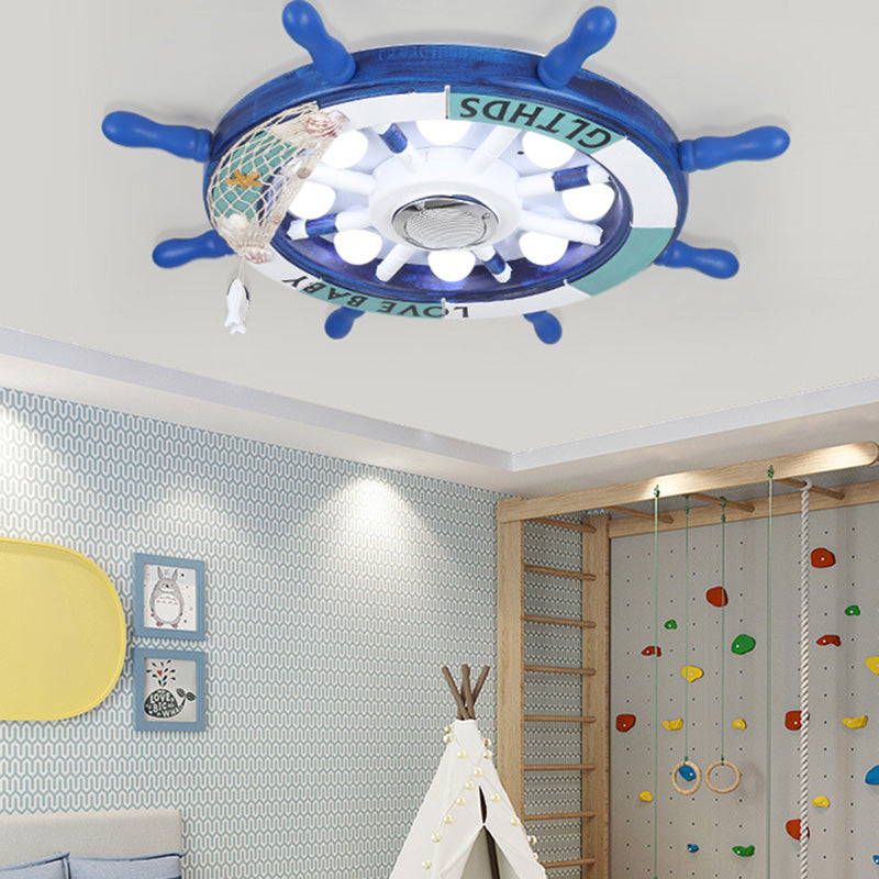 Éclairage encastré à gouvernail en métal, plafonnier LED bleu de Style méditerranéen