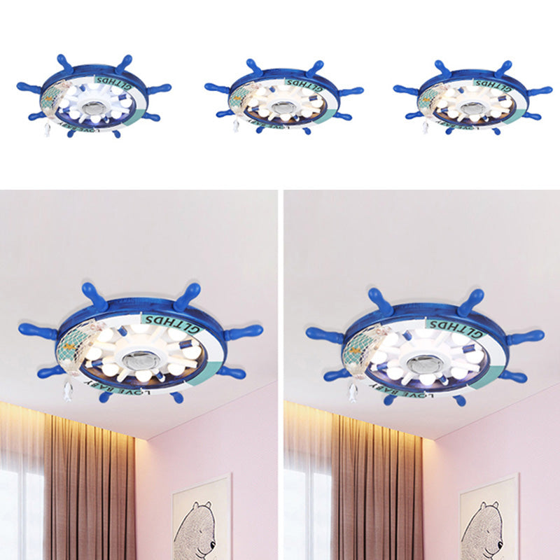 Éclairage encastré à gouvernail en métal, plafonnier LED bleu de Style méditerranéen