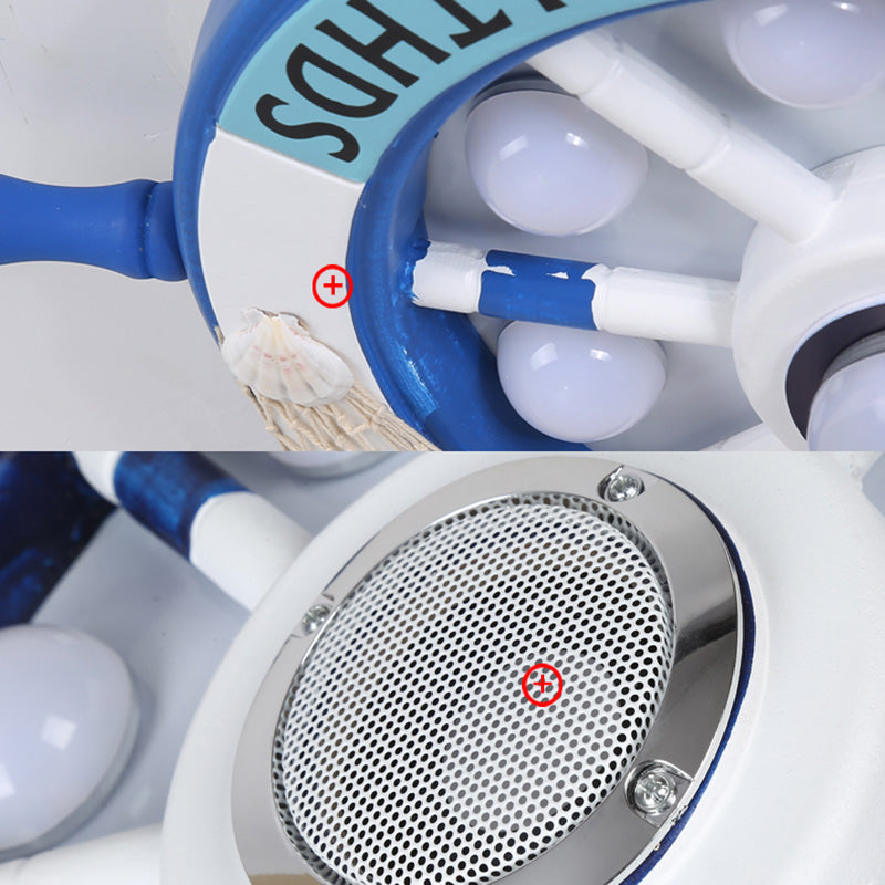Éclairage encastré à gouvernail en métal, plafonnier LED bleu de Style méditerranéen
