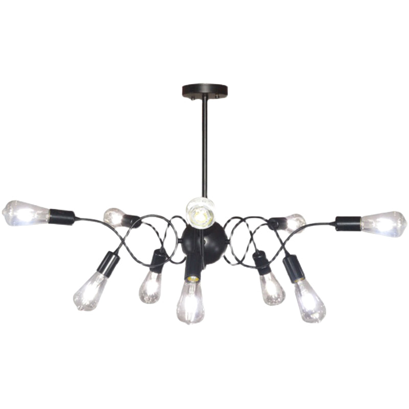 Chandelier Pendant Light Minimalist Style Exposed Bulb Metal Hanging Pendant Light