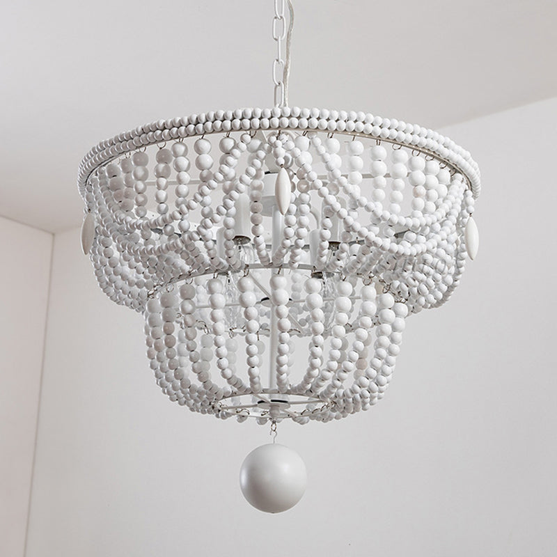 Korbförmige hölzerne Anhänger Kronleuchter Landstil Deckenhängung Lampe