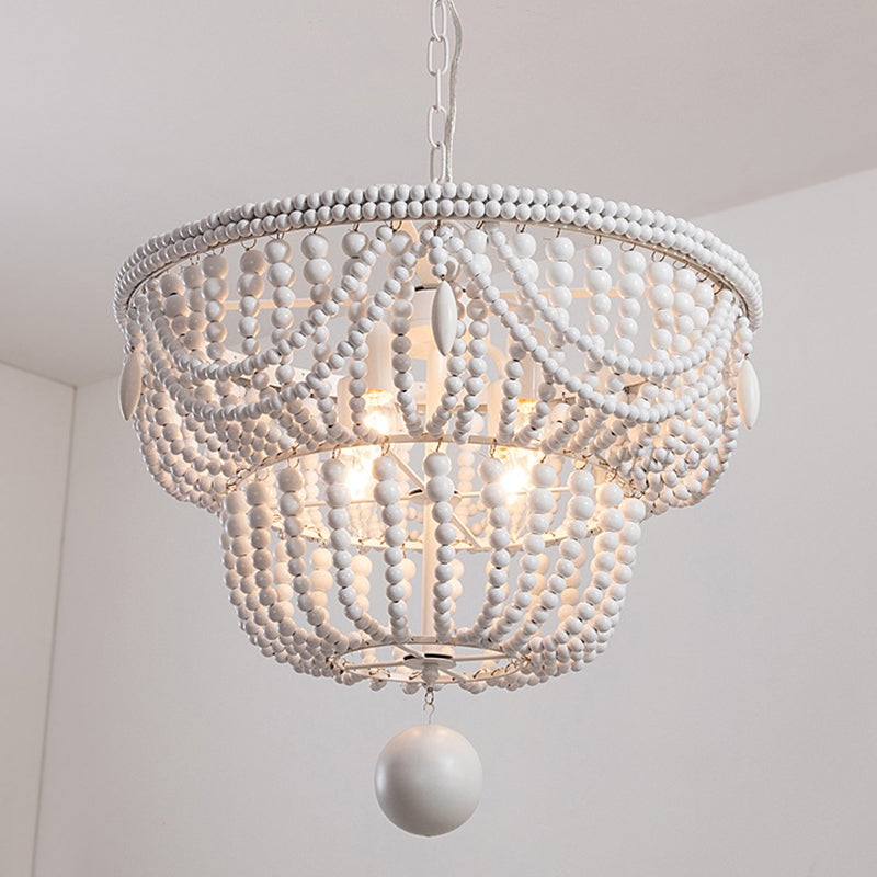 Korbförmige hölzerne Anhänger Kronleuchter Landstil Deckenhängung Lampe