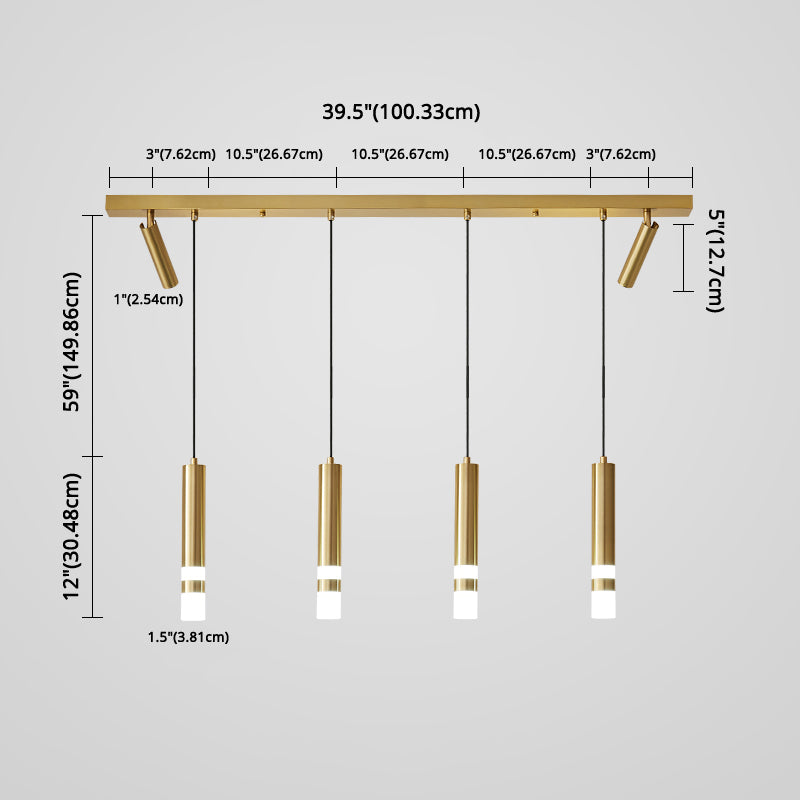 Zylinder Esszimmer Island Leuchte Metall LED Nordic Island Deckenleuchte in Gold