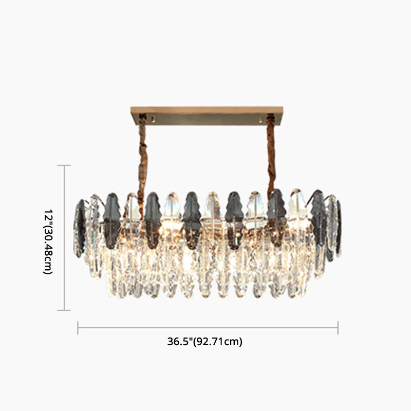 Luz de la isla de cristal sombreada lámpara de lámpara de lámpara de estilo moderno en transparente