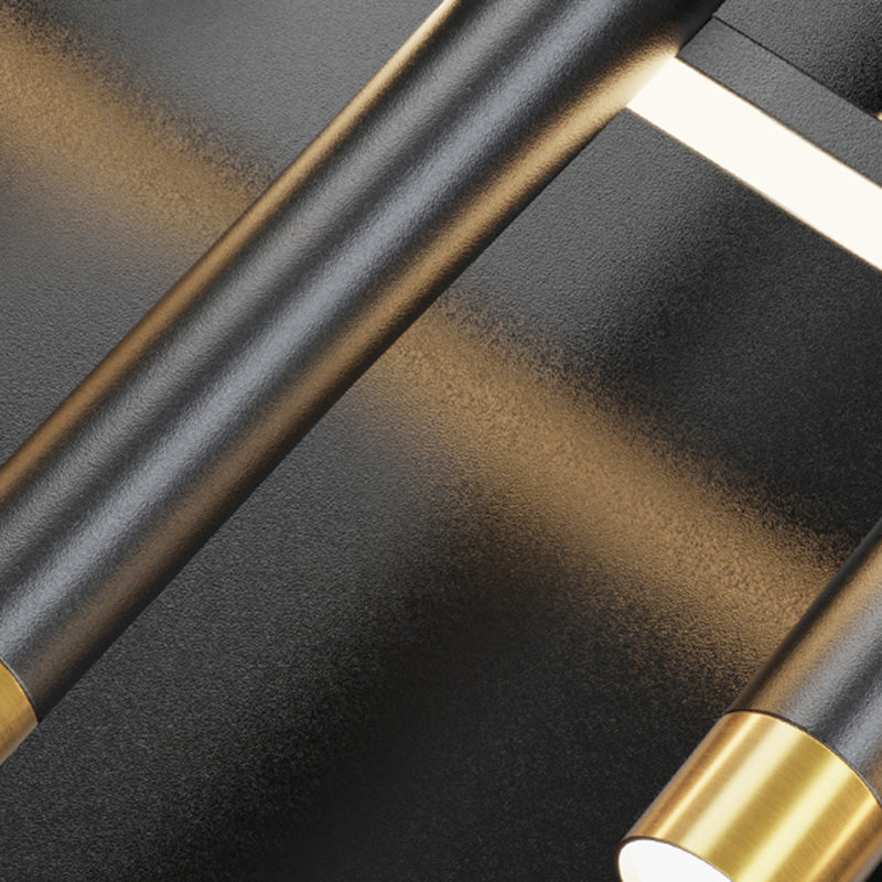 Nordic Linear Island Chandelier Light Metal Dinning Room LED Island Lightture en or-noir