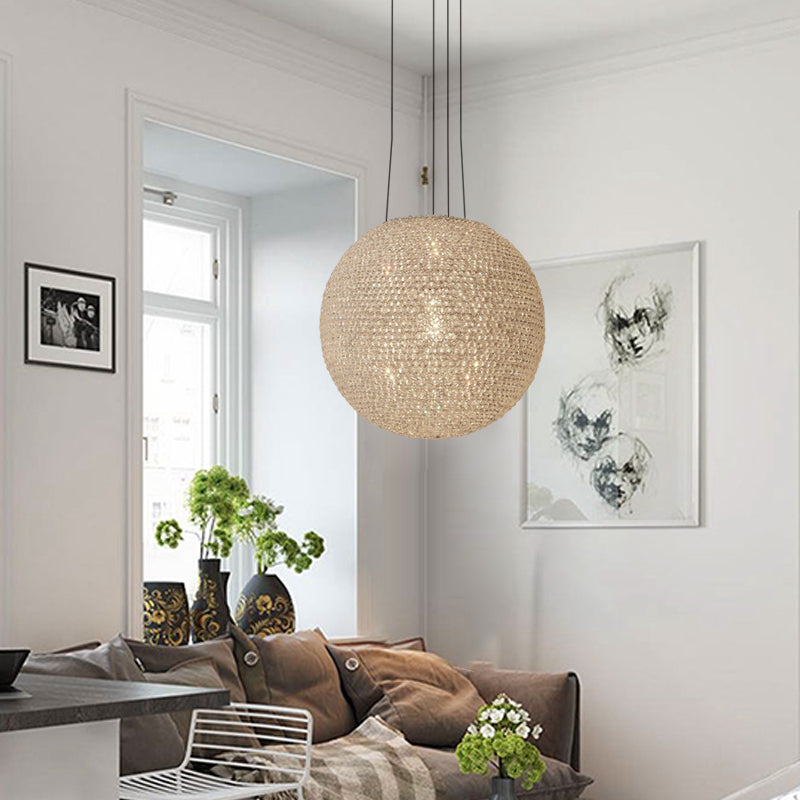 Metal White Chandelier Pendant Light Globe 2 Lights Minimalism Drop Lamp for Bedroom